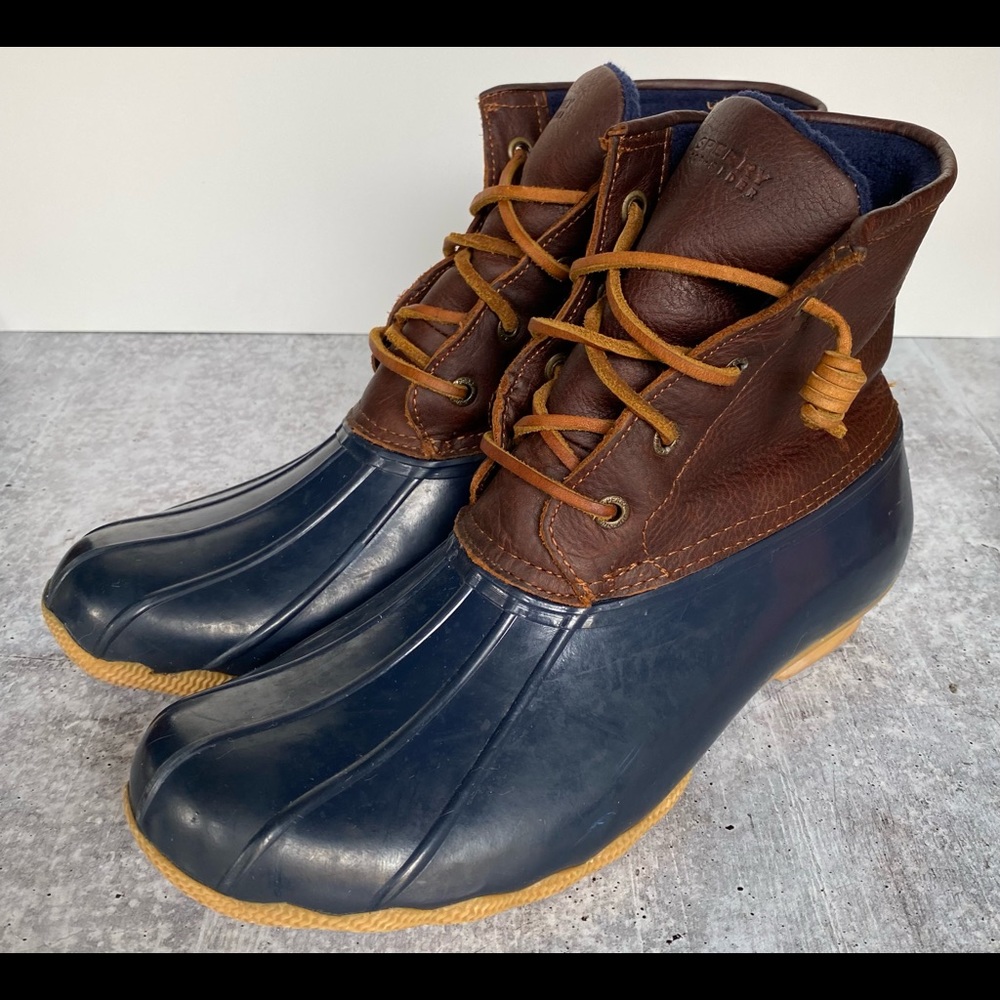 Sperry Top Sider Saltwater blue Duck Boots 10
